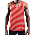 Candy Cane Striped Pattern Print Men's Workout Tank Top