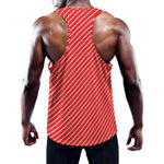 Candy Cane Striped Pattern Print Training Tank Top