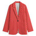 Candy Cane Striped Pattern Print Women's Blazer