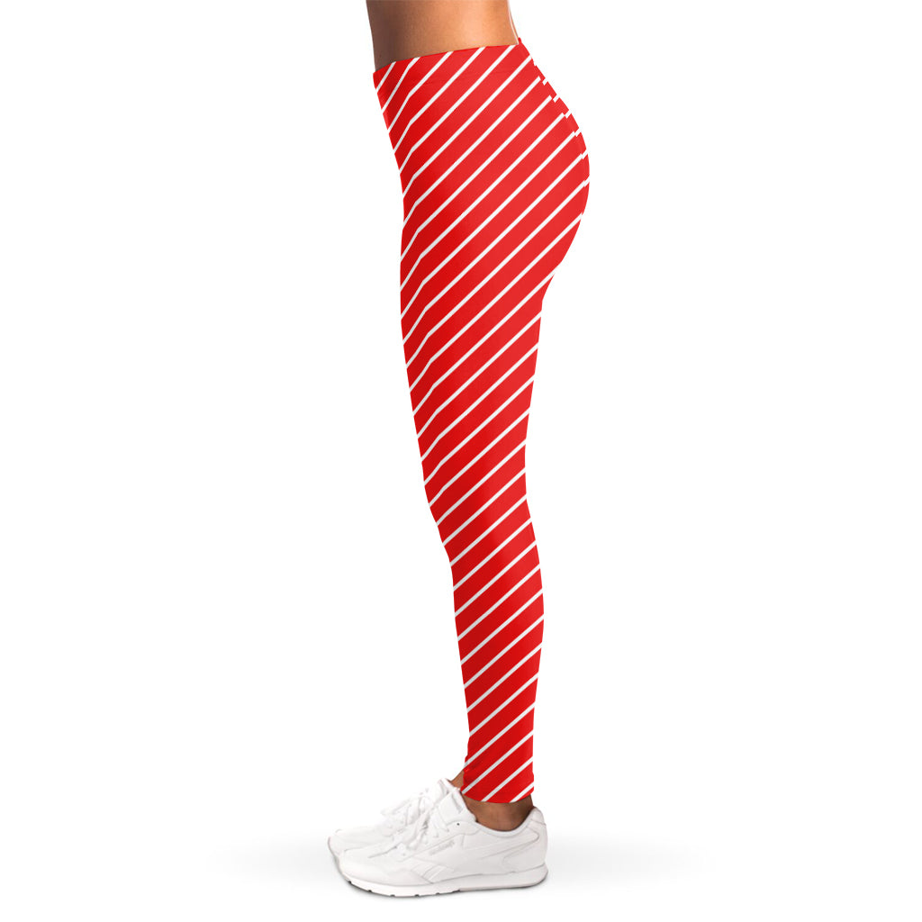 Candy Cane Striped Pattern Print Women's Leggings