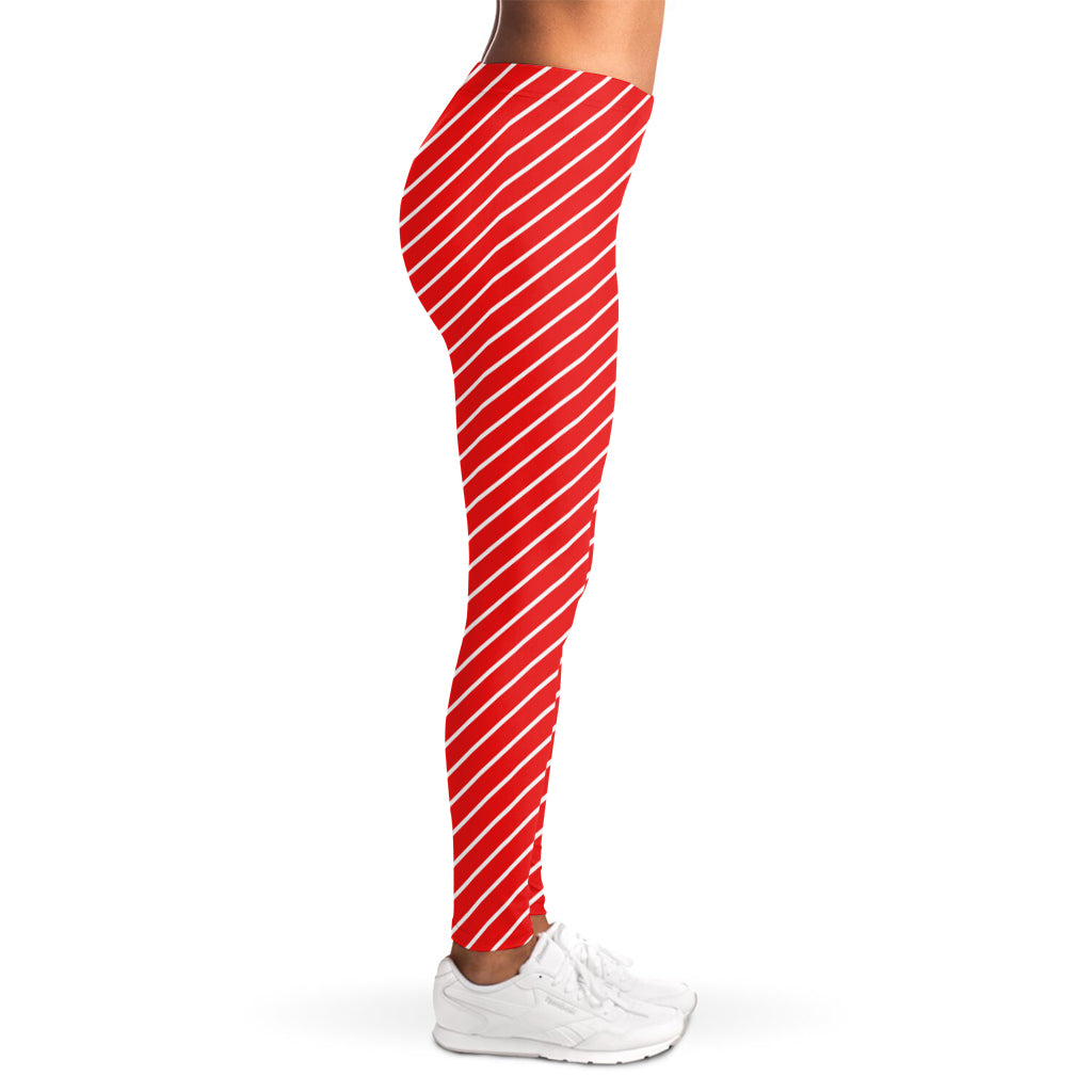 Candy Cane Striped Pattern Print Women's Leggings