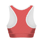 Candy Cane Striped Pattern Print Women's Sports Bra