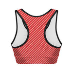 Candy Cane Striped Pattern Print Women's Sports Bra