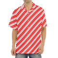Candy Cane Stripes Pattern Print Aloha Shirt
