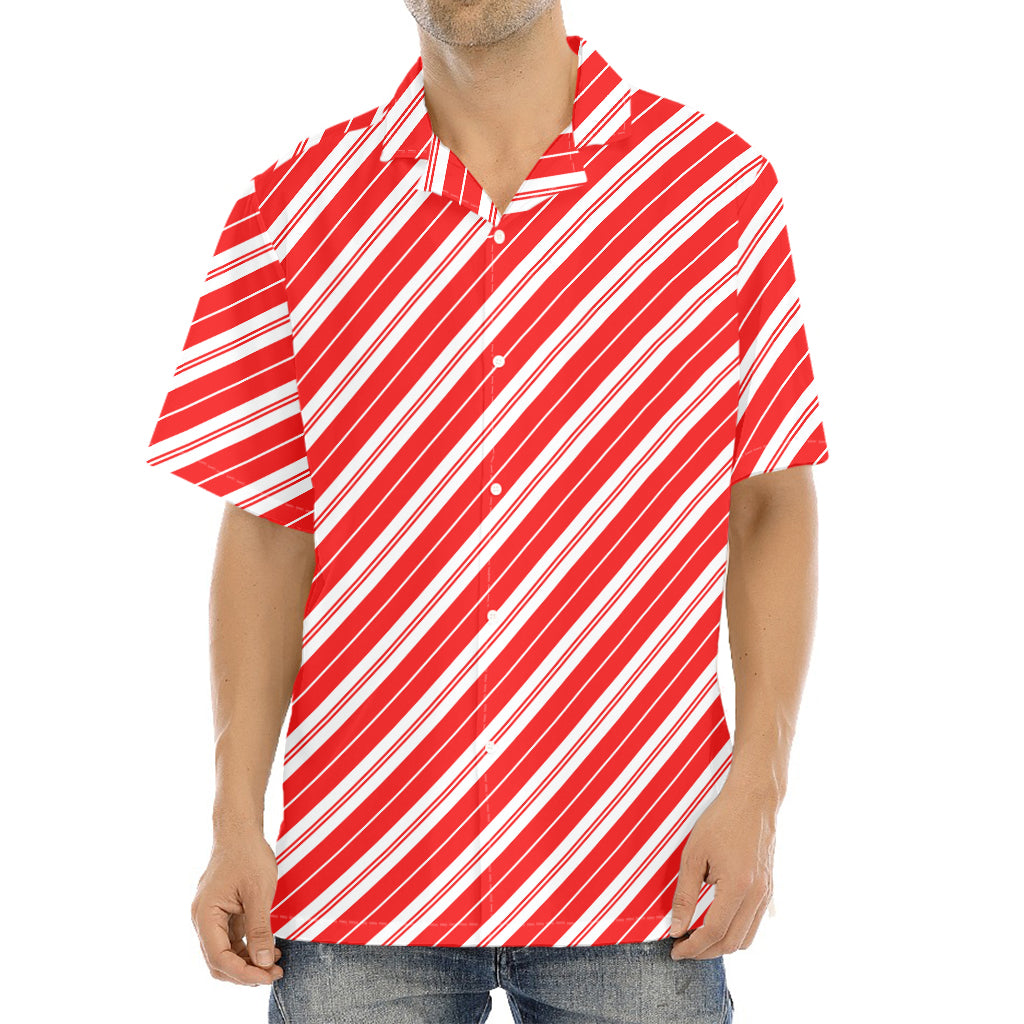 Candy Cane Stripes Pattern Print Aloha Shirt
