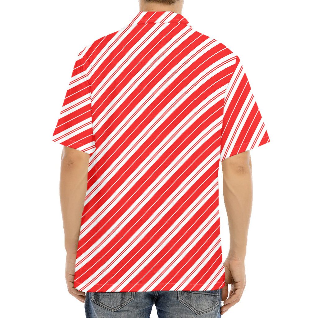 Candy Cane Stripes Pattern Print Aloha Shirt