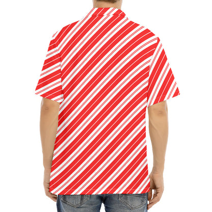 Candy Cane Stripes Pattern Print Aloha Shirt
