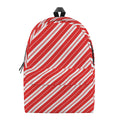 Candy Cane Stripes Pattern Print School Backpack