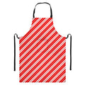 Candy Cane Stripes Pattern Print Bib Apron With Pocket