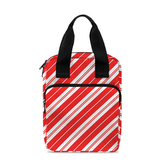 Candy Cane Stripes Pattern Print Bible Tote Bag