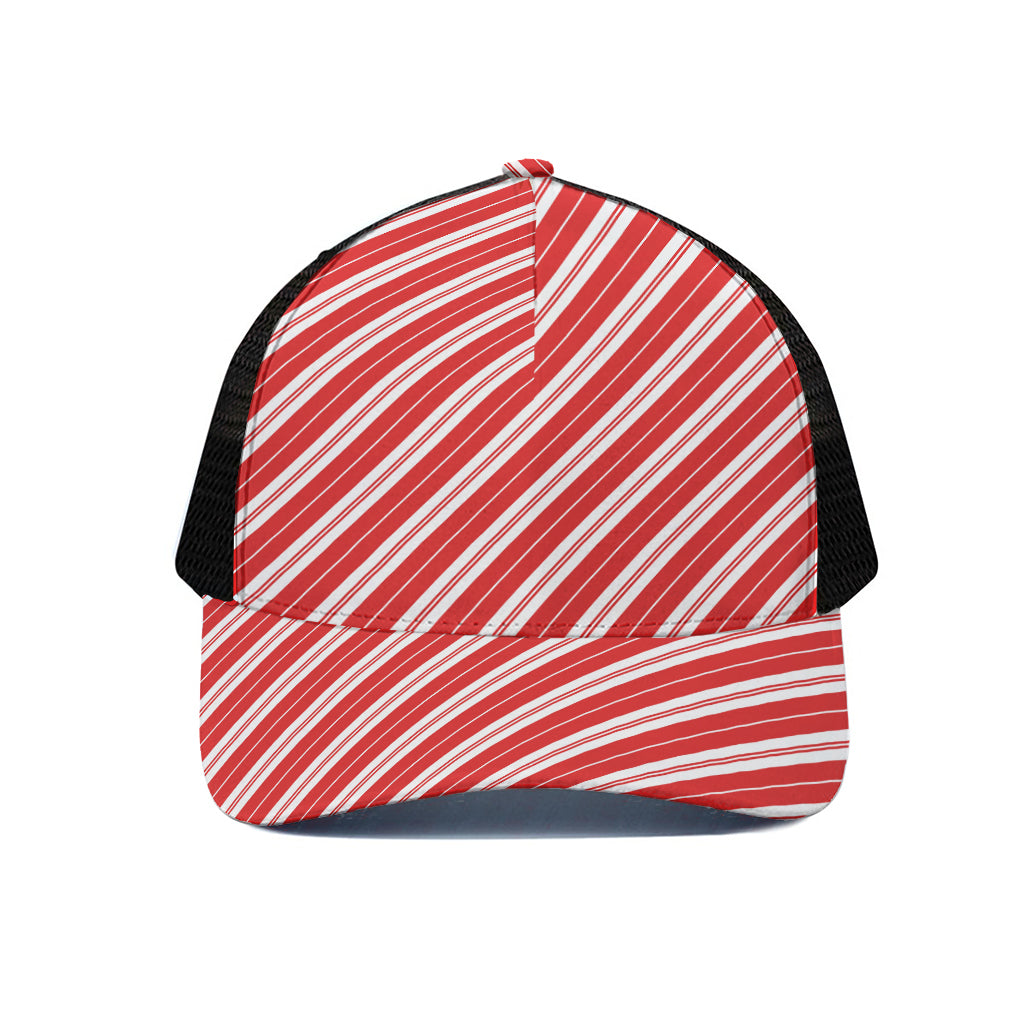 Candy Cane Stripes Pattern Print Black Mesh Trucker Cap – GearFrost