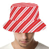 Candy Cane Stripes Pattern Print Bucket Hat