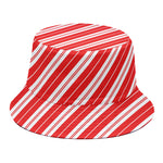 Candy Cane Stripes Pattern Print Bucket Hat