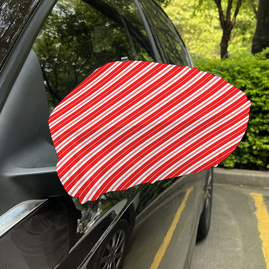 Candy Cane Stripes Pattern Print Car Side Mirror Covers