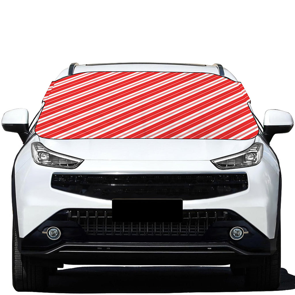 Candy Cane Stripes Pattern Print Car Windshield Snow Cover