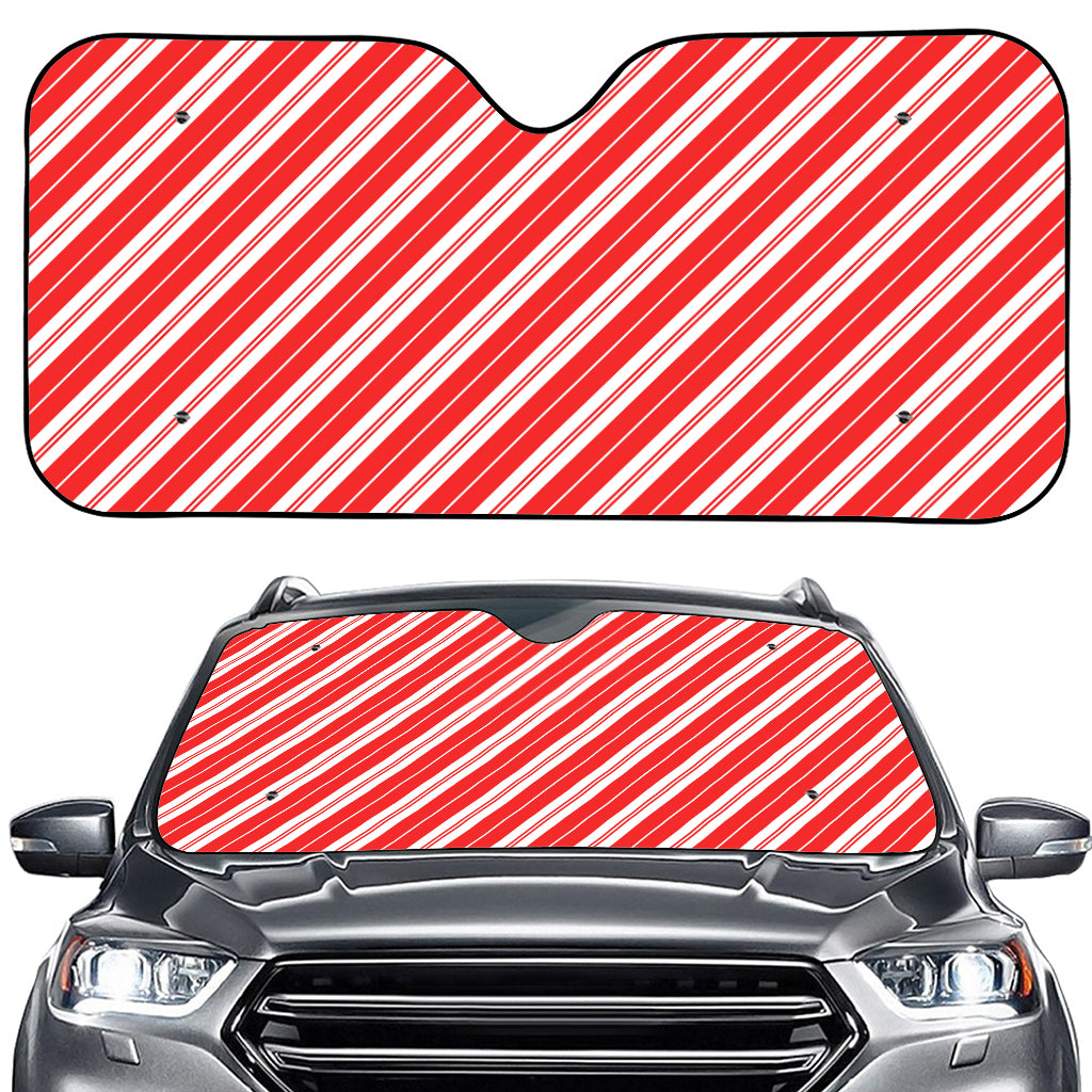 Candy Cane Stripes Pattern Print Car Windshield Sun Shade