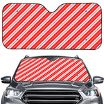 Candy Cane Stripes Pattern Print Car Windshield Sun Shade