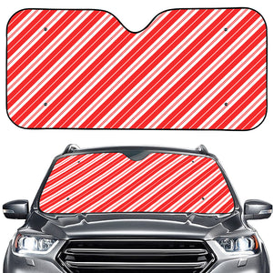 Candy Cane Stripes Pattern Print Car Windshield Sun Shade