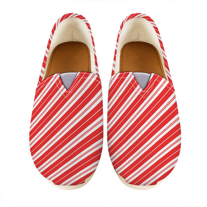 Candy Cane Stripes Pattern Print Casual Shoes
