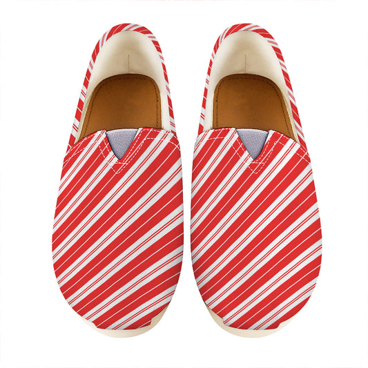 Candy Cane Stripes Pattern Print Casual Shoes