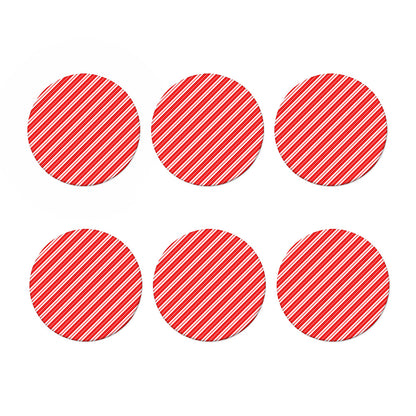 Candy Cane Stripes Pattern Print Coaster Set
