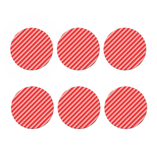 Candy Cane Stripes Pattern Print Coaster Set