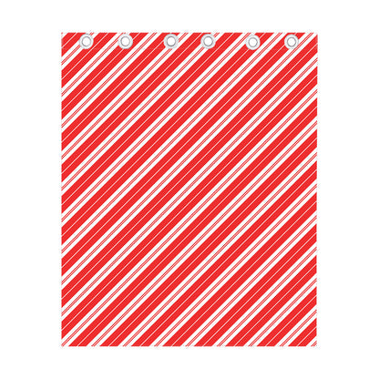Candy Cane Stripes Pattern Print Curtain