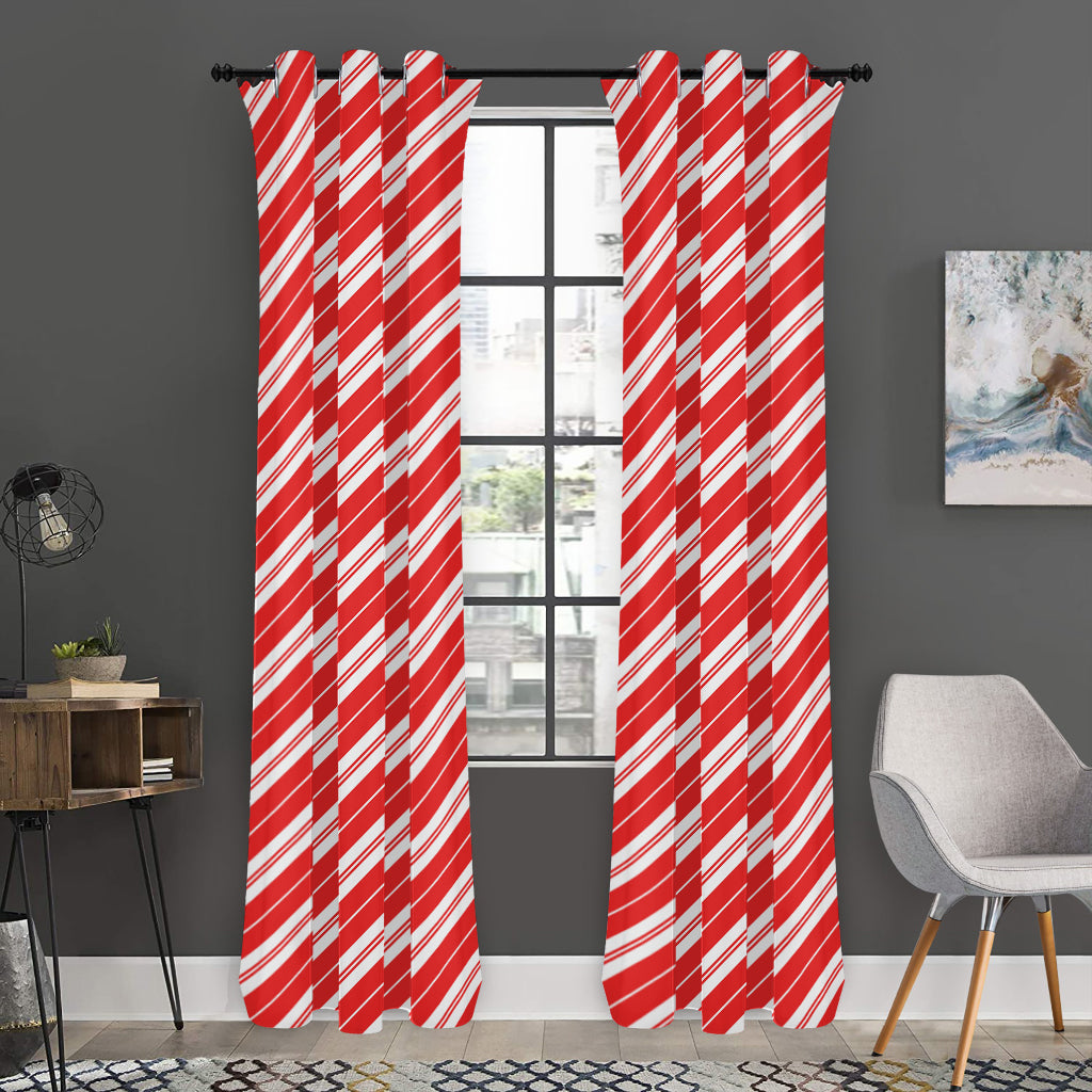 Candy Cane Stripes Pattern Print Curtain