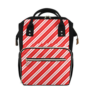 Candy Cane Stripes Pattern Print Diaper Bag