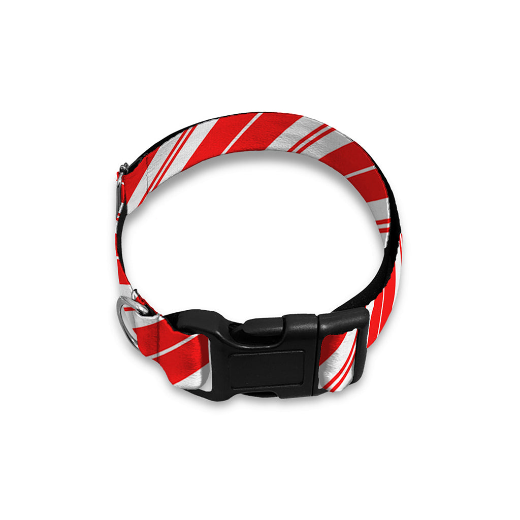 Candy Cane Stripes Pattern Print Dog Collar