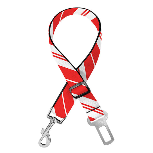 Candy Cane Stripes Pattern Print Dog Seat Belt