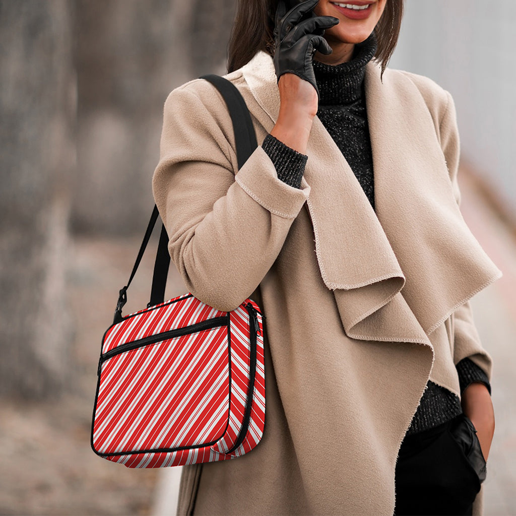 Candy Cane Stripes Pattern Print Double Strap Bible Bag