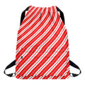 Candy Cane Stripes Pattern Print Drawstring Backpack