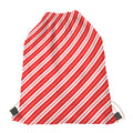 Candy Cane Stripes Pattern Print Drawstring Bag