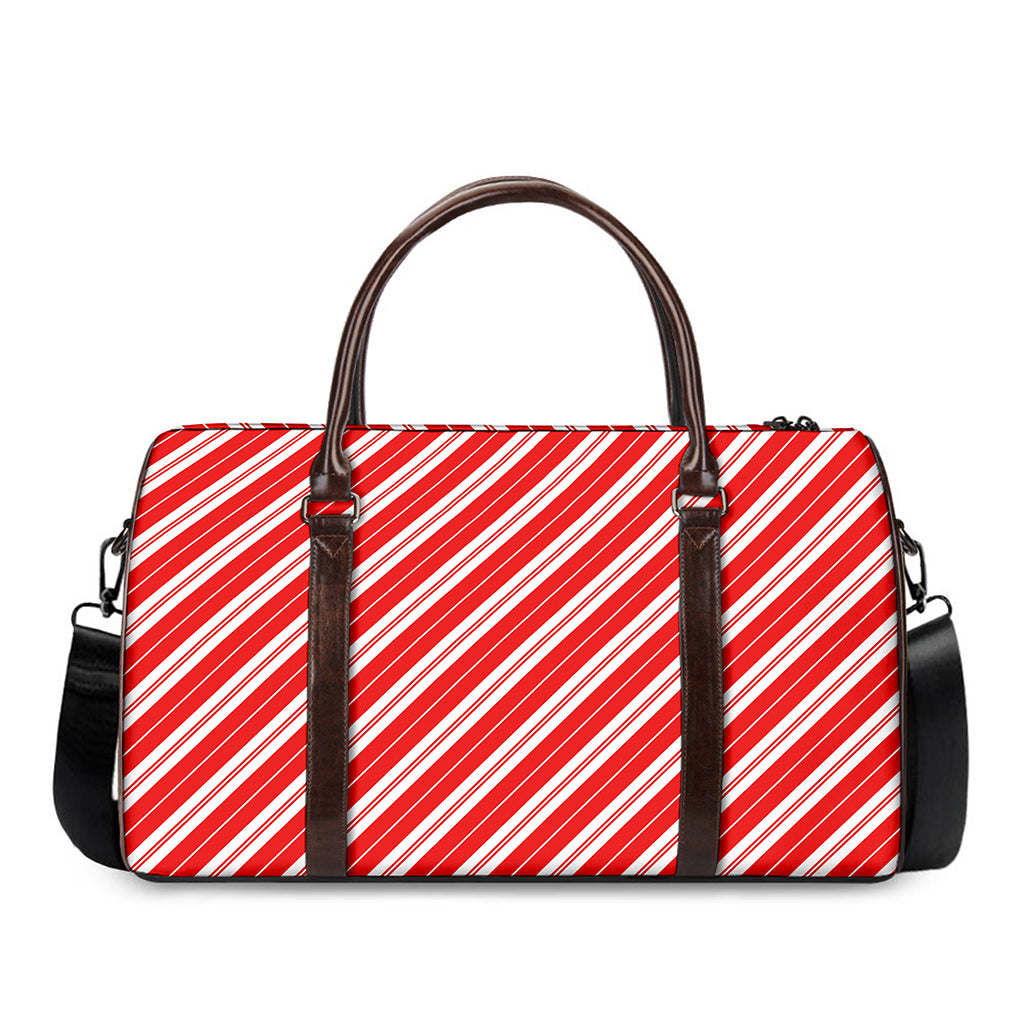 Candy Cane Stripes Pattern Print Duffle Bag