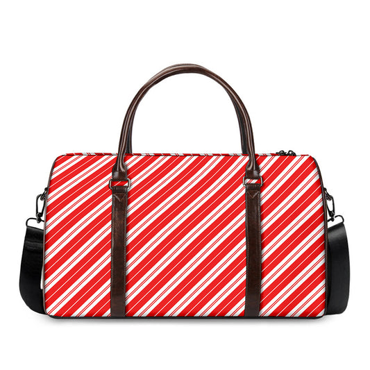 Candy Cane Stripes Pattern Print Duffle Bag