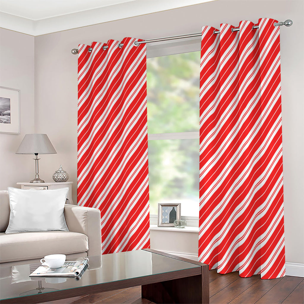 Candy Cane Stripes Pattern Print Extra Wide Grommet Curtains