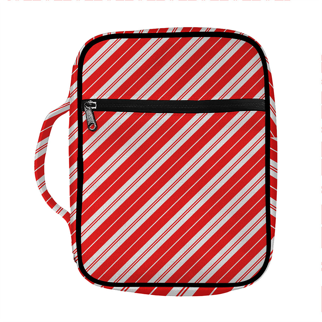 Candy Cane Stripes Pattern Print Front Pocket Bible Bag