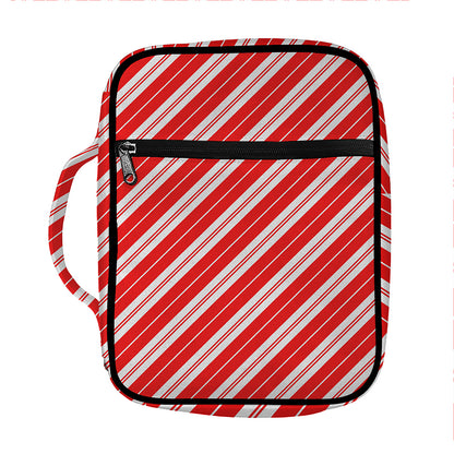 Candy Cane Stripes Pattern Print Front Pocket Bible Bag