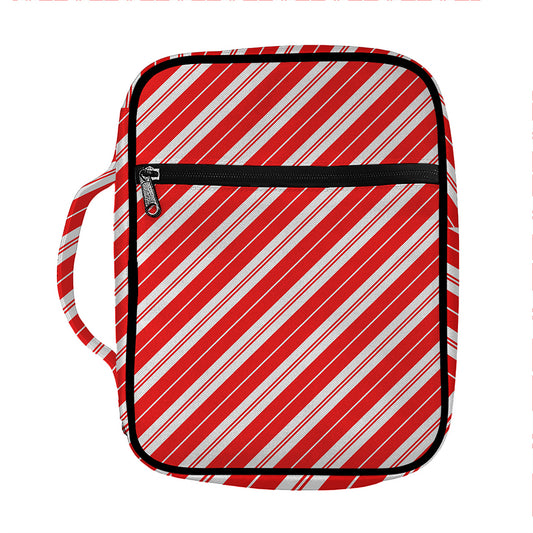 Candy Cane Stripes Pattern Print Front Pocket Bible Bag