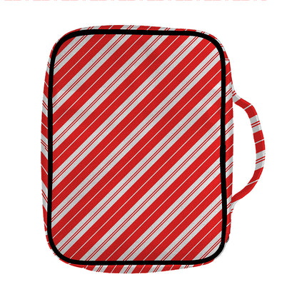 Candy Cane Stripes Pattern Print Front Pocket Bible Bag