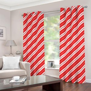 Candy Cane Stripes Pattern Print Grommet Curtains