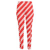 Candy Cane Stripes Pattern Print High-Waisted Pocket Leggings