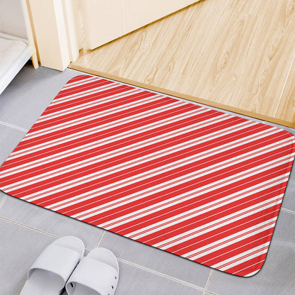 Candy Cane Stripes Pattern Print Indoor Door Mat