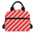Candy Cane Stripes Pattern Print Insulated Lunch Bag