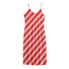 Candy Cane Stripes Pattern Print Jersey Midi Cami Dress