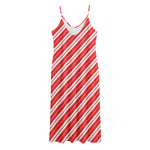 Candy Cane Stripes Pattern Print Jersey Midi Cami Dress