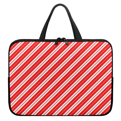 Candy Cane Stripes Pattern Print Laptop Sleeve With Handle