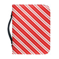 Candy Cane Stripes Pattern Print Leather Bible Cover