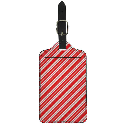 Candy Cane Stripes Pattern Print Luggage Tag